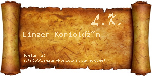 Linzer Koriolán névjegykártya